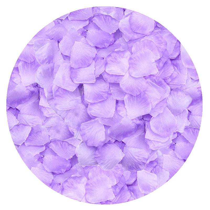 LOVENIMEN Rose Petals  2000Pcs Silk Artificial Petals Flowers Home Party Decorations Wedding Bridal Decoration Wholesale Valentine Anniversary Ceremony Purple White - Image 1